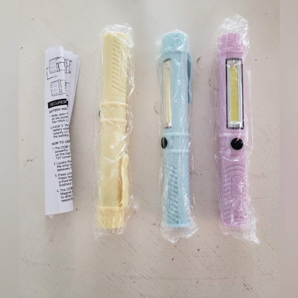 Flashlights, Set Of 3, Pastels, New